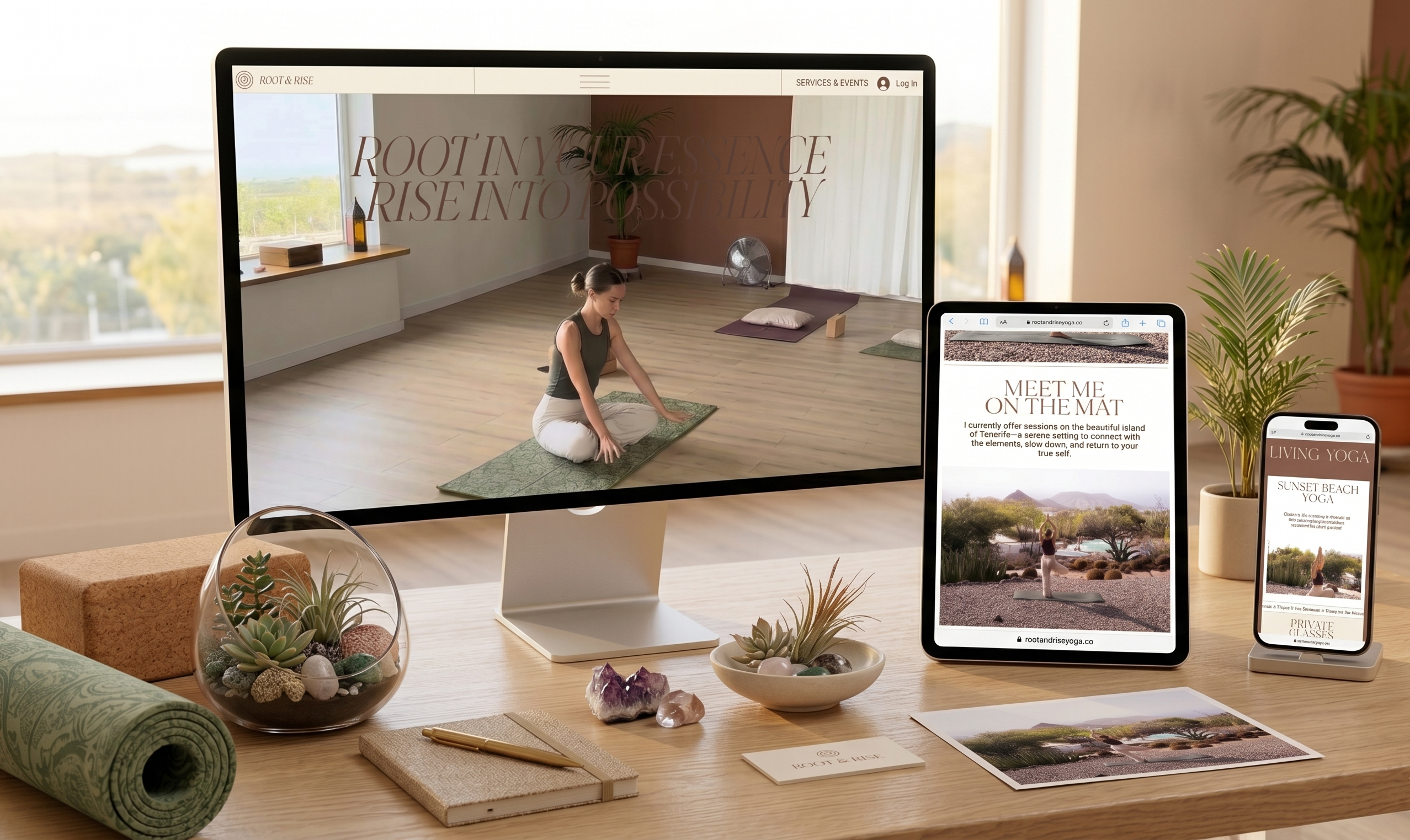Root and Rise Yoga website project preview